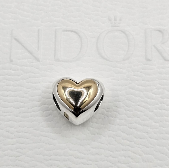 ♥️Authentic Pandora HEART CHARM with 14k GOLD🎁 - Picture 1 of 7